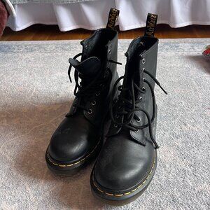 Doc Martens Black 1460 Smooth Leather Lace Up Boots